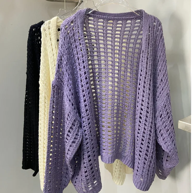 慵懒风时尚宽松镂空开衫