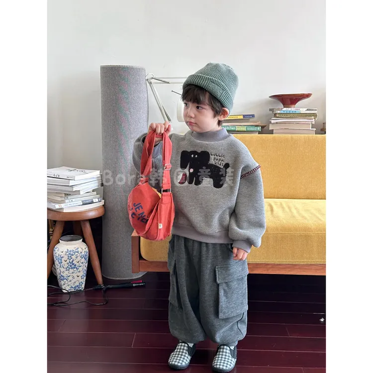 韩范童装男童卫衣套装宝宝洋气百搭酷帅休闲裤儿童加厚保暖套头衫