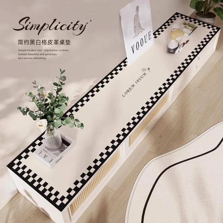 简约电视柜桌垫轻奢高级感防水防油免洗餐边柜盖布鞋柜桌面保护垫