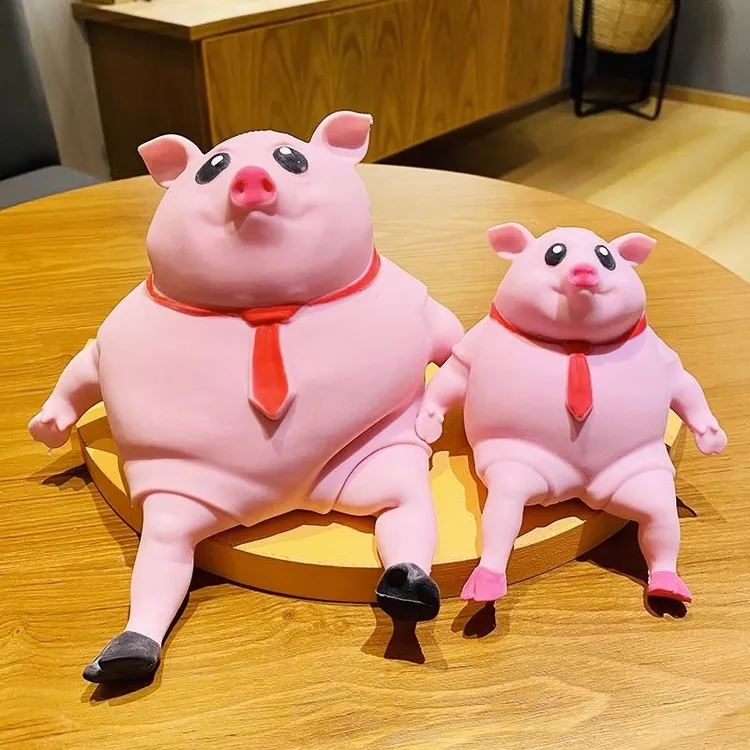 卡通仿真动物玩具粉皮猪男孩女孩解压捏捏乐精致可选网红仿真猪