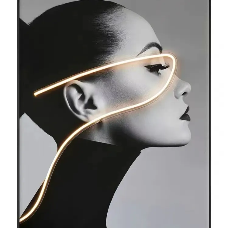 水沐光影美女沙发背景画客厅挂画高端定制玄关装饰画走廊端景挂画