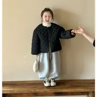 【现货】韩版童装24冬款童装女童内里仿兔毛夹棉外套绗线棉服厚款潮