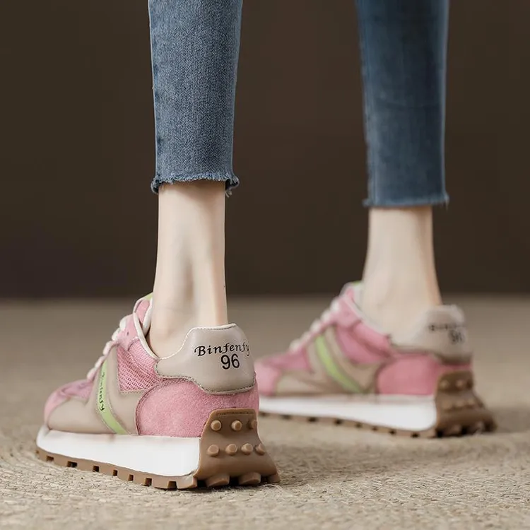 复古夏季小蛮腰阿甘鞋女2025新款爆款网面老爹鞋透气轻便运动网鞋