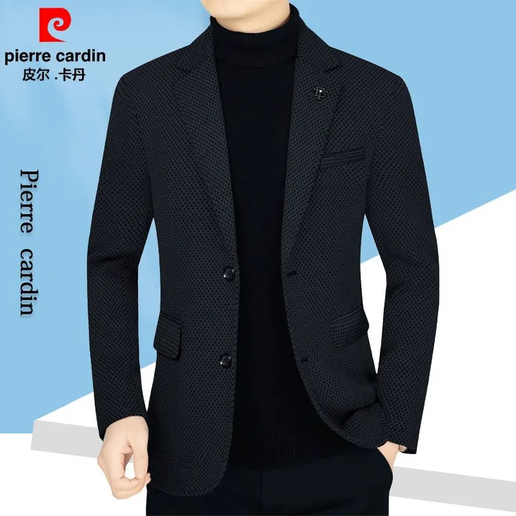 皮尔·卡丹男士西装外套休闲西服上档次中青年商务新款西服男外套