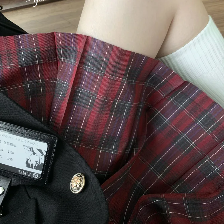 【红雾】单拍裙子 新款TR面料新年红格 原创校供JK制服格裙