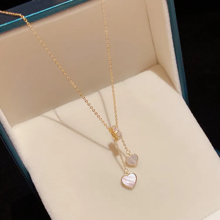 钛钢项链 小众爱心流苏项链不掉色网红个性吊坠冷淡风百搭锁骨链