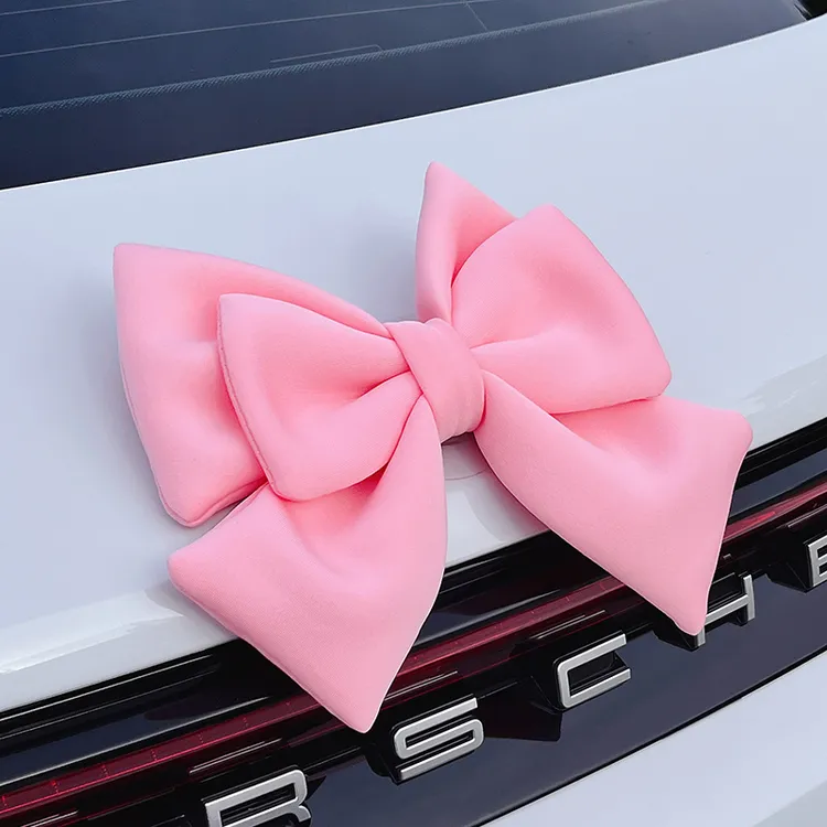 车尾蝴蝶结装饰品挂件可爱卡通汽车外后备箱尾部摩托电瓶车身摆件