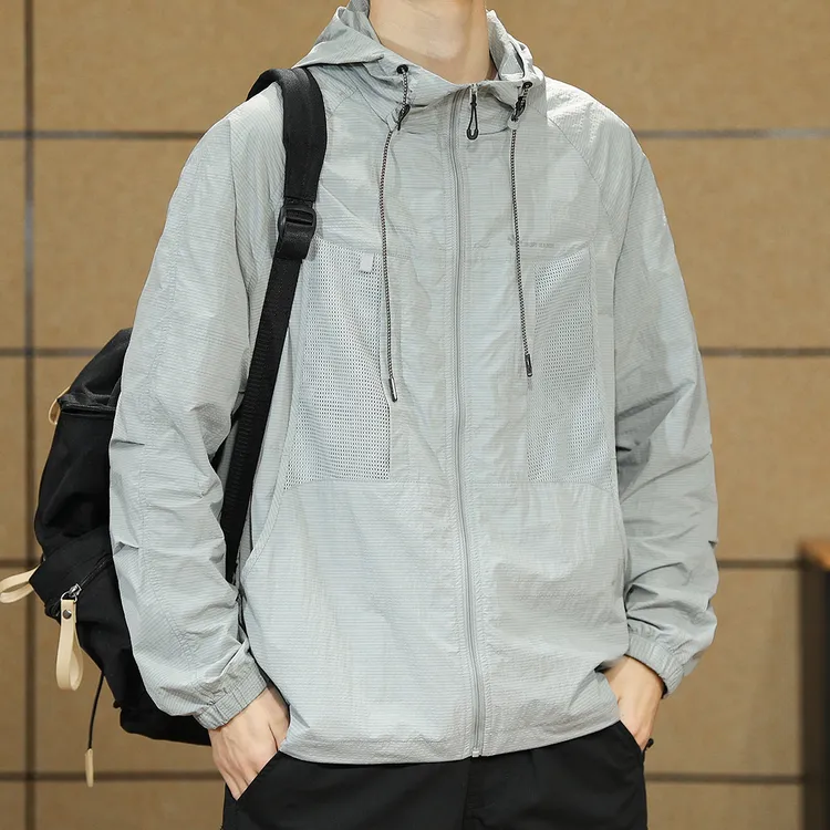 户外速干防晒服男薄款新款UPF50+宽松大码男士休闲轻薄防晒衣外套