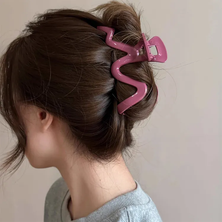 亚克力波浪抓夹女2024新款高级感发夹大号发量多鲨鱼夹后脑勺夹子