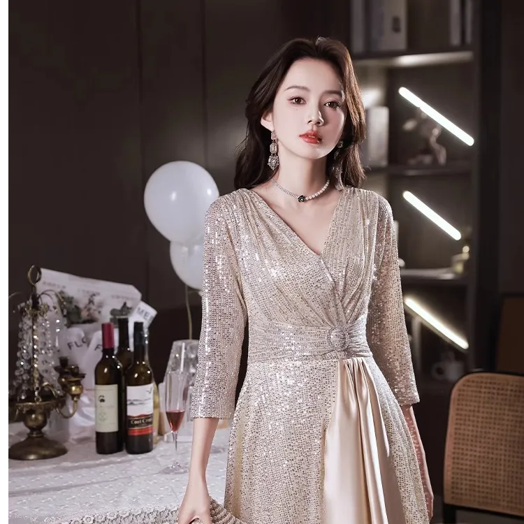 特大码胖mm晚礼服胖妹妹显瘦成人礼遮肚高级感200斤礼服小众高级