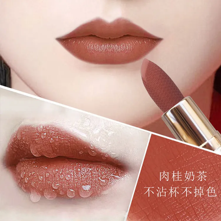 新款肉桂奶茶色口红吃饭不掉色不沾杯持久防水滋润保湿自然唇釉女