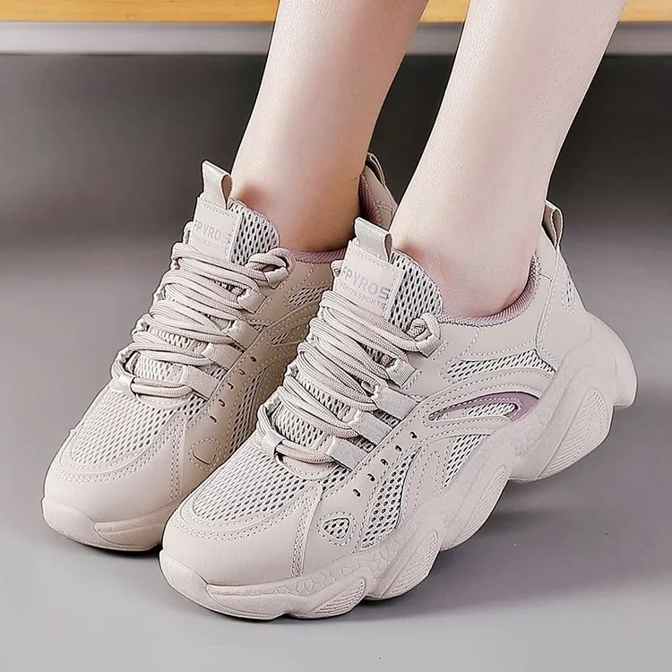 品牌断码特价真皮老爹鞋女2023夏季新款韩版百搭跑步休闲运动女鞋