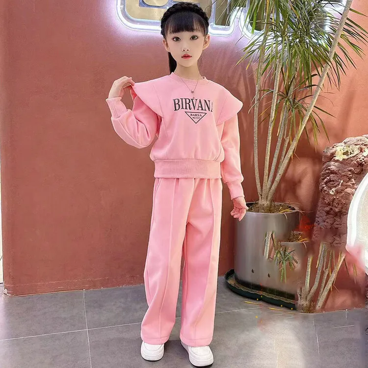 女童春装套装2024新款女宝宝洋气春季时髦运动儿童春秋网红两件套