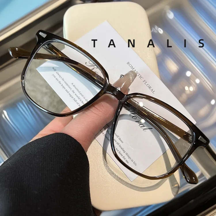 Tanalis「7165」眼镜框可爱防辐射黑框日系护眼豹纹圆框框镜男款