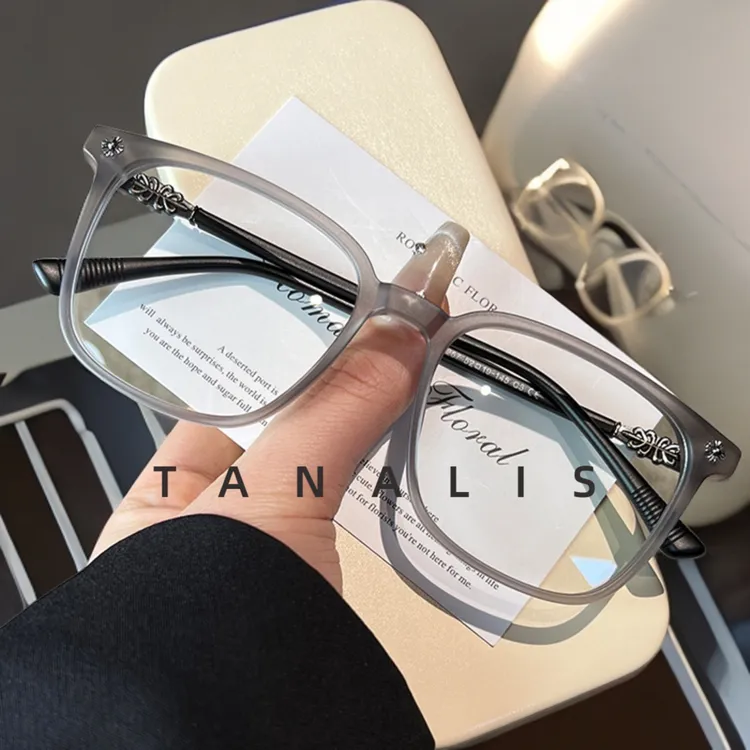 Tanalis「7267」浮雕潮流文艺高度近视复古男士黑框眼镜可配防蓝光