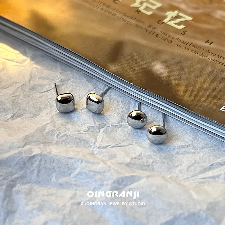 铜合金耳饰 简约潮个性925银针耳钉男款痞帅单只高级感男士耳钉