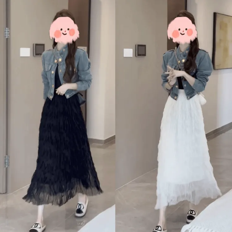 出游衣服穿搭显瘦牛仔套装秋游牛仔套装两件套外套洋气气质女款