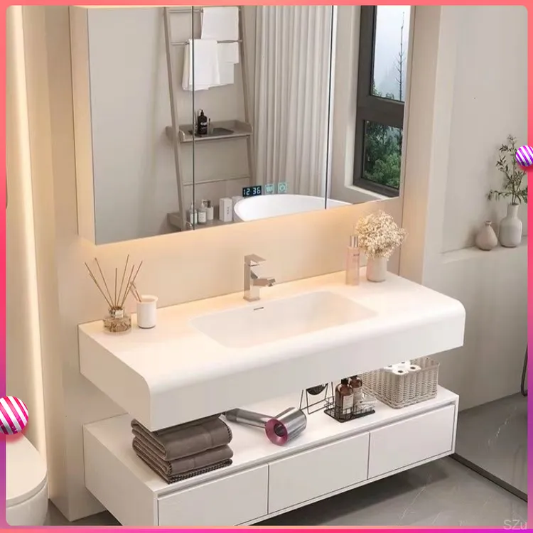 可丽耐一体盆肤感浴室柜组合现代简约卫生间洗漱台洗手洗脸盆全套