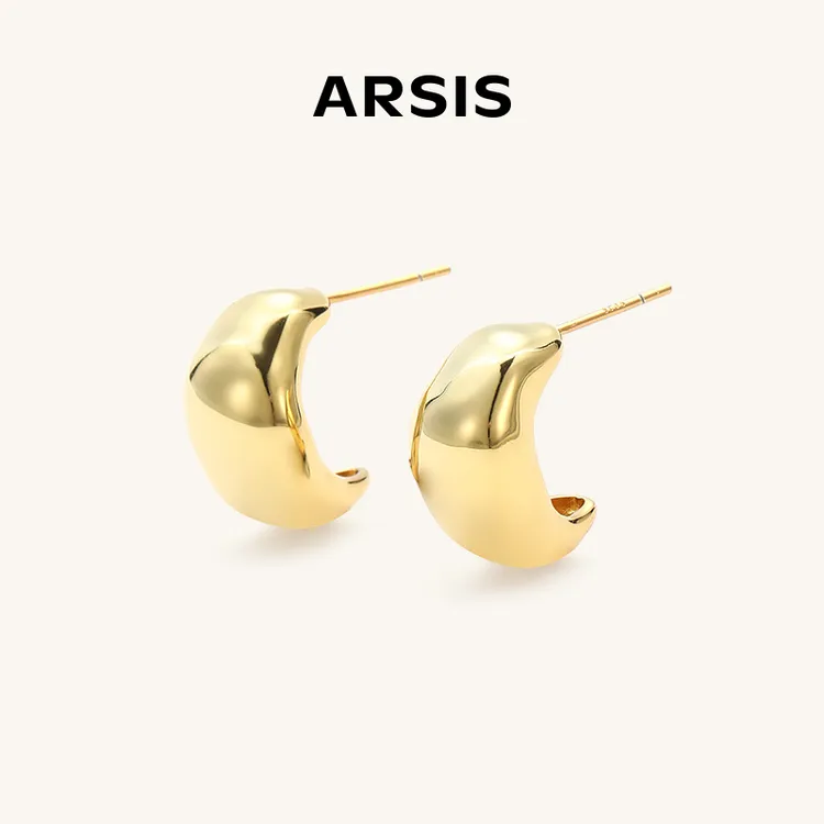 铜合金耳饰 【十七的四季专属】ARSIS自由搭配系列潺流豆豆耳钉L30商品图