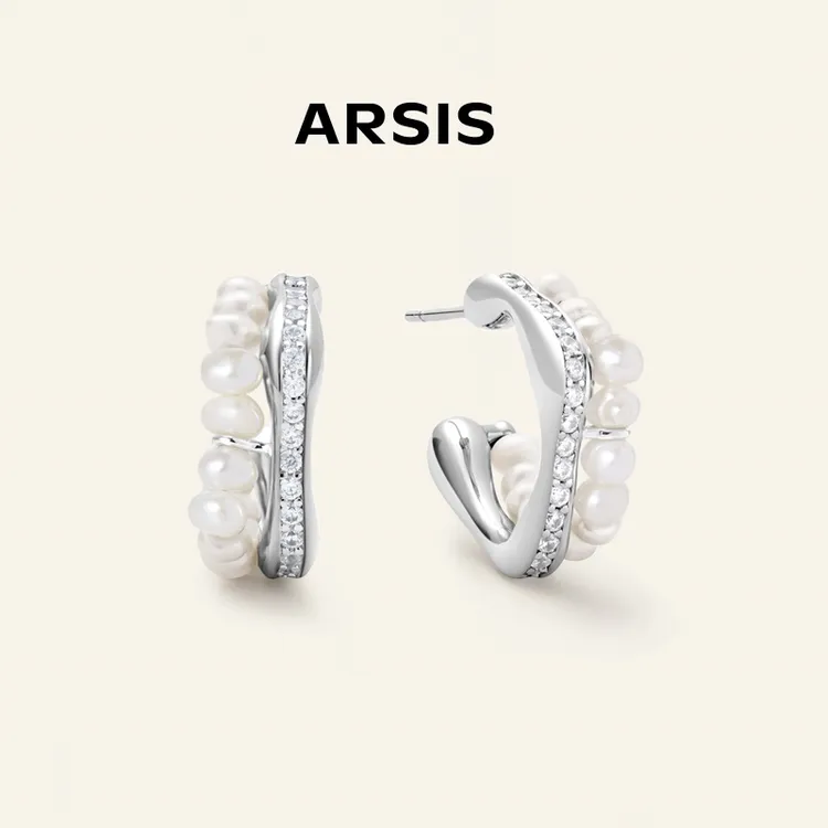 ARSIS流光耳环法式时尚简约百搭耳饰欧若风配饰穿搭小巧精致商品图