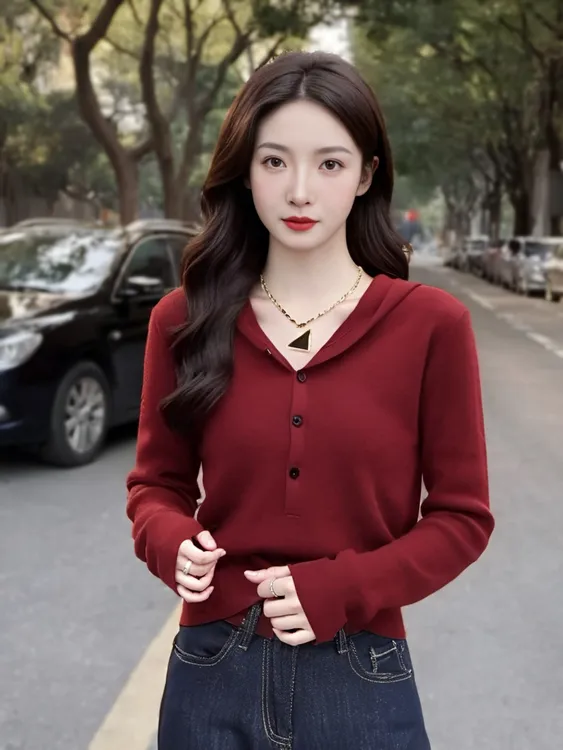 (南油衣衣)连帽毛衣针织长袖套59头上衣新款洋气百搭毛衣983