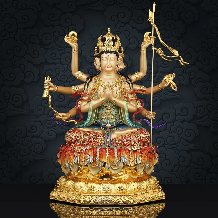 吾空传承2024新款鎏金镶金纯铜斗姆元君16寸19寸26寸家用客厅摆件
