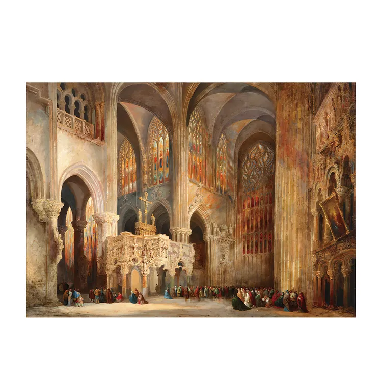 SEREN ART《列日大教堂》艺术高级治愈玩具哥特建筑拼图裱框1000片