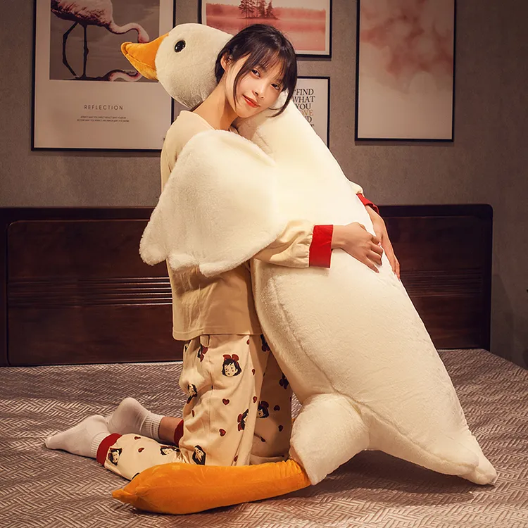 可爱大白鹅抱枕毛绒玩具大鹅玩偶抱睡公仔布娃娃女生床上睡觉夹腿