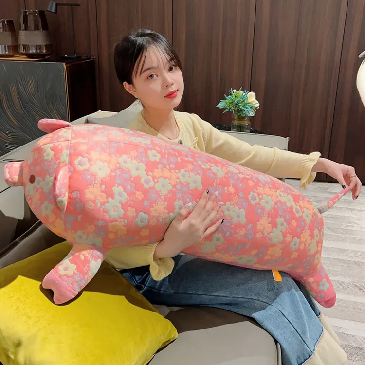 三层纱猪猪抱枕花布猪公仔毛绒玩具睡觉玩偶女生布娃娃生日礼物