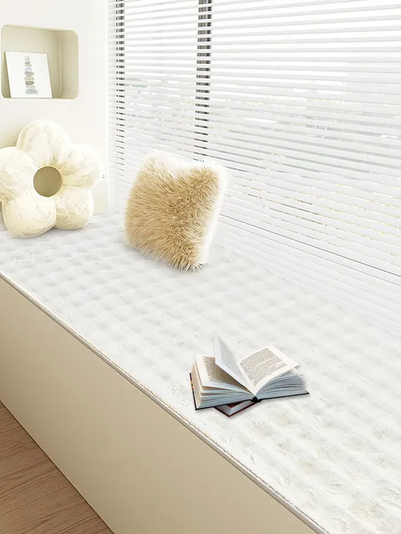 卧室长绒毛仿兔毛纯色简约柔软透气 床边毯飘窗毯地毯网红防滑