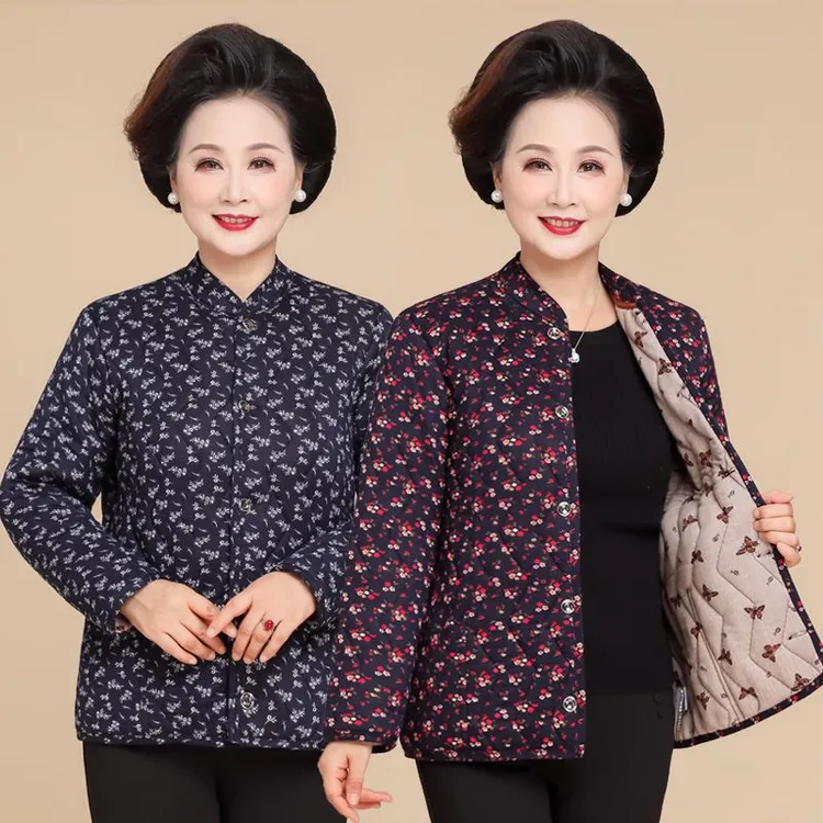 中老年人冬装棉衣内胆女立领老太太居家内穿小棉袄新款驼绒棉棉服
