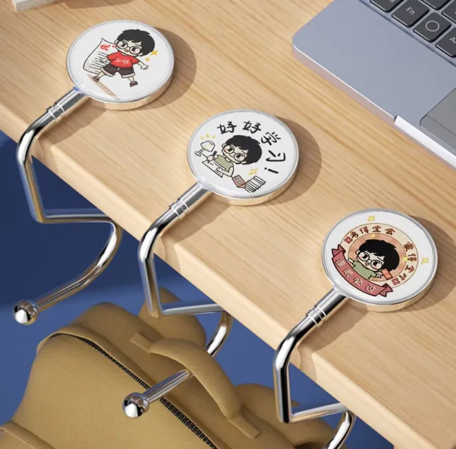 3个书包挂钩可移动书桌边挂包钩子免打孔学校课桌可拆卸免粘贴