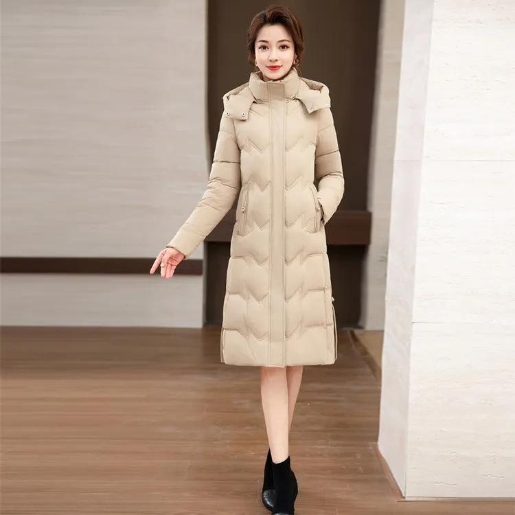 2025新款棉衣女长款加厚显瘦遮肚子大码女装棉服女修身保暖过膝