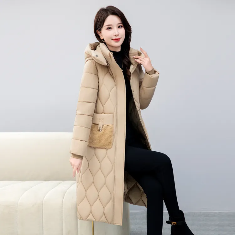 棉衣女长款棉服女加厚修身显瘦大码女士保暖冬季时尚过膝