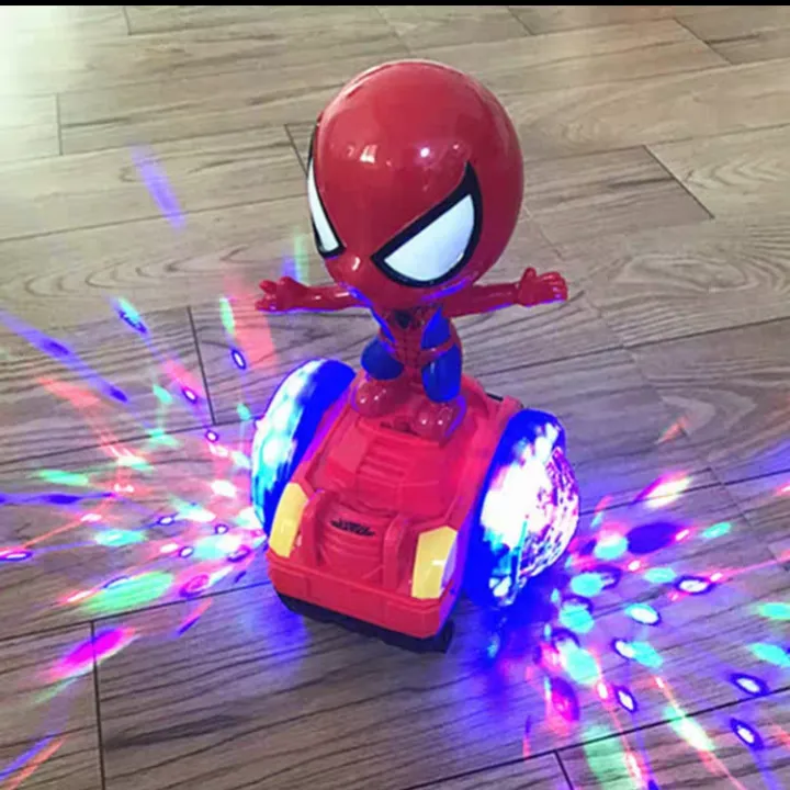 蜘蛛侠儿童平衡车走路旋转唱歌灯光音乐1-3-6岁宝宝益智电动玩具