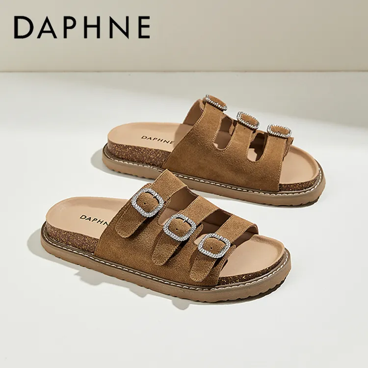 达芙妮凉拖鞋2024新款夏季高级感时尚百搭休闲厚底一字外穿拖女鞋