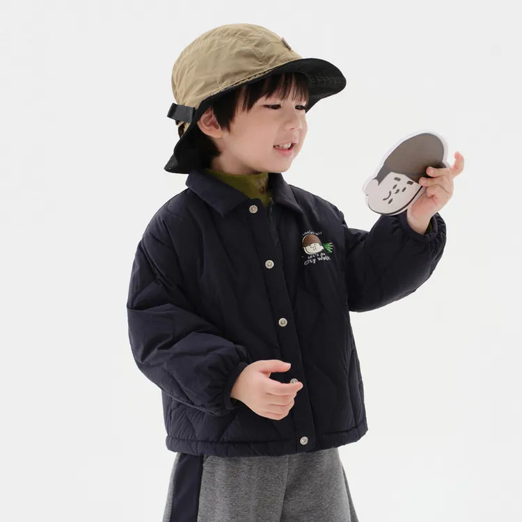 【反季清仓】马拉丁羽绒服冬装款男小童趣味印花翻领轻薄羽绒服