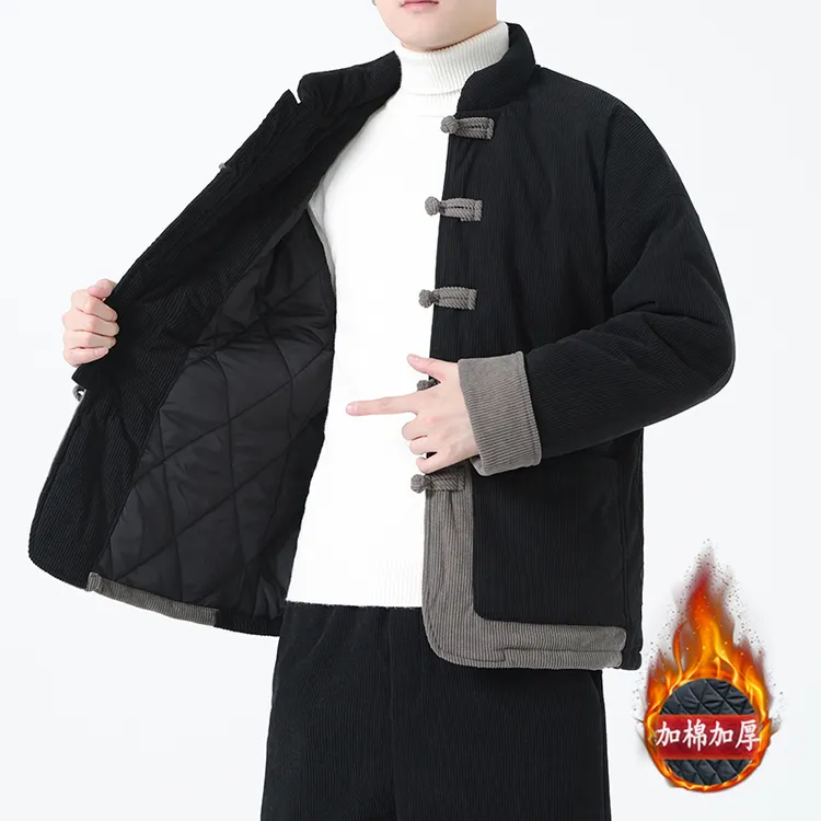 中国风冬季棉衣男装休闲唐装汉服新中式盘扣长袖加厚保暖棉服外套
