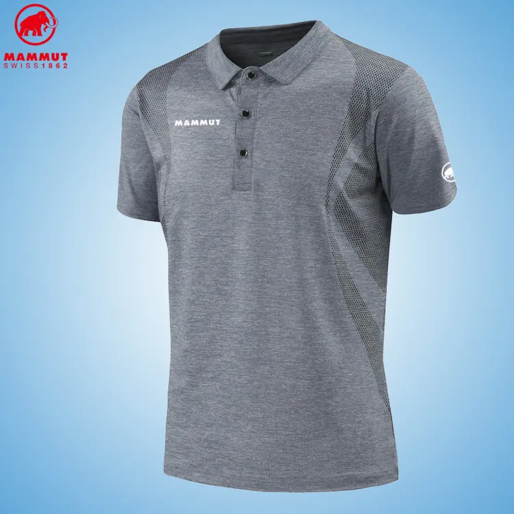 MAMMUT猛犸象男士户外运动T恤速干轻薄透气短袖弹力吸汗polo衫