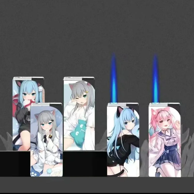 个性创意网红爆款打火器猛火动漫蓝焰直冲精致男女火机高颜值礼物