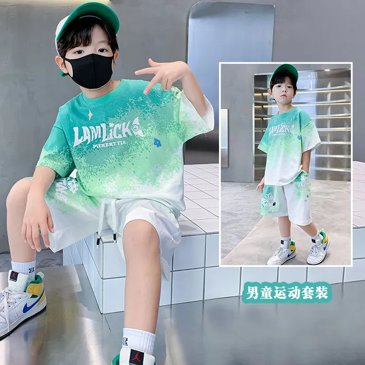 儿童套装夏装速干衣2025新款男童运动夏季薄款中大童男孩夏款帅气
