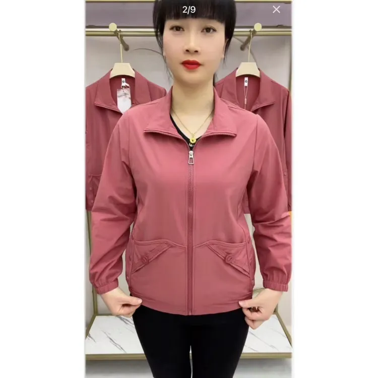 薄款外套女风衣户外时尚休闲超轻速干单层上衣大码妈妈夹克外套