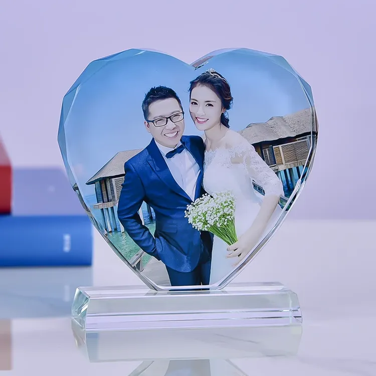 水晶照片摆台定制作公司LOGO退伍同学聚会纪念品毕业合影相片相框