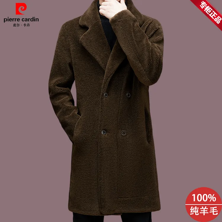 男士中长款羊毛大衣百分百全羊毛两面穿羊剪绒大衣皮毛一体外套男