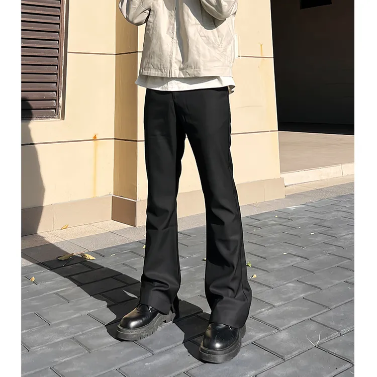 海王日记DK休闲舒适cleanfit宽松拖地垂感微喇西裤百搭裤子西装裤