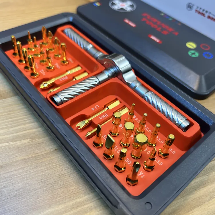 日本福冈工具组合棘轮精密批头多种可拆卸工具盒棘轮螺丝刀