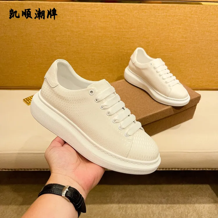 鞋子男款潮牌运动时尚百搭夏季透气真皮潮流白色春季厚底低帮韩版