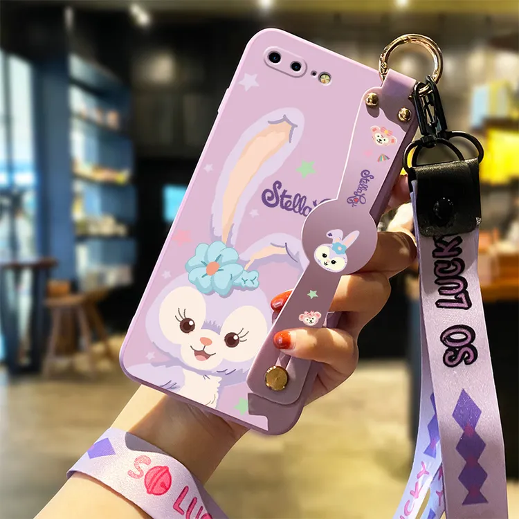苹果8plus手机壳女款芭蕾兔腕带iphone8全包防摔iphone7软壳个性