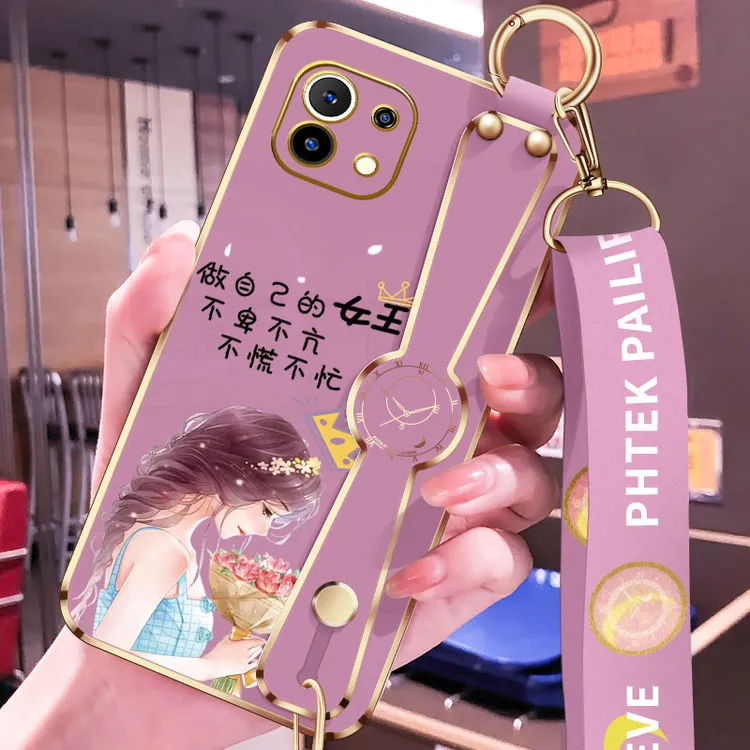 小米11手机壳新款11pro女王电镀斜挎腕带PRO挂绳青春活力版硅胶软