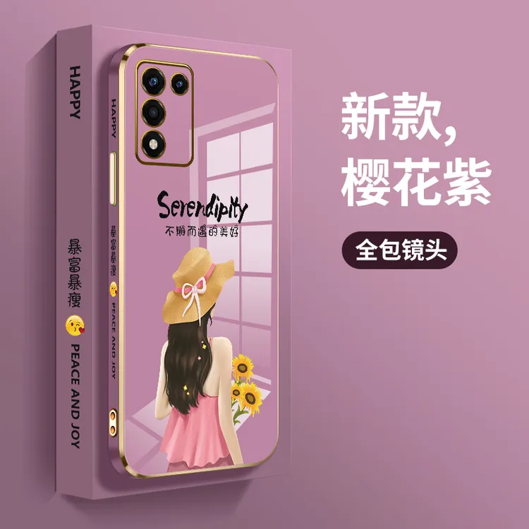 oppoK10活力版手机壳新款k10电镀遇见美好硅胶软女OPPO全包opk高
